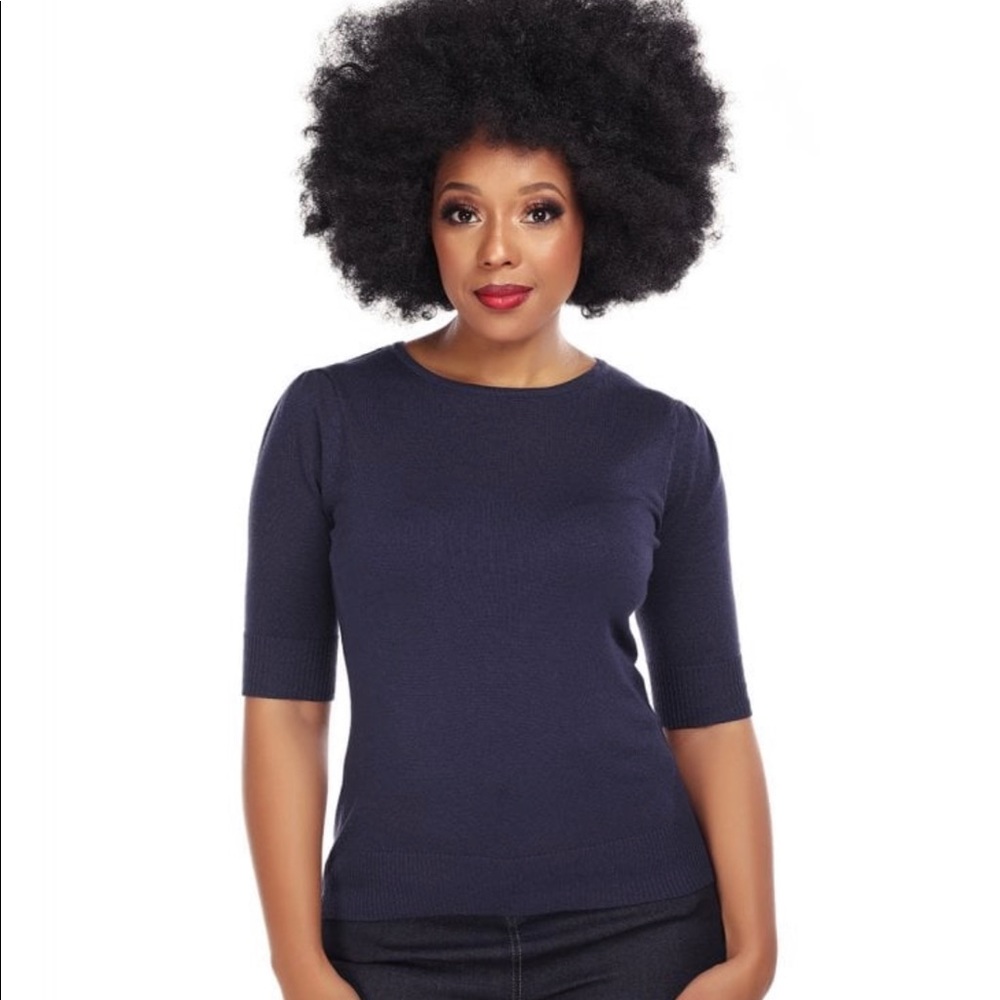 Collectif Mainline Chrissie Plain Knitted Top